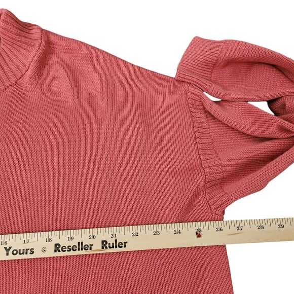 J.‎ Crew Sweater Womens XL Dusty Pink Cashmere Cotton Patch Pockets Mock Neck - Picture 9 of 10